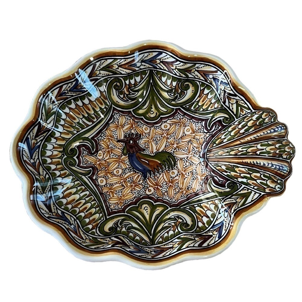 Ceramica Conimbriga Portugal Hand Painter Pottery Small Decorative Plate Rooster